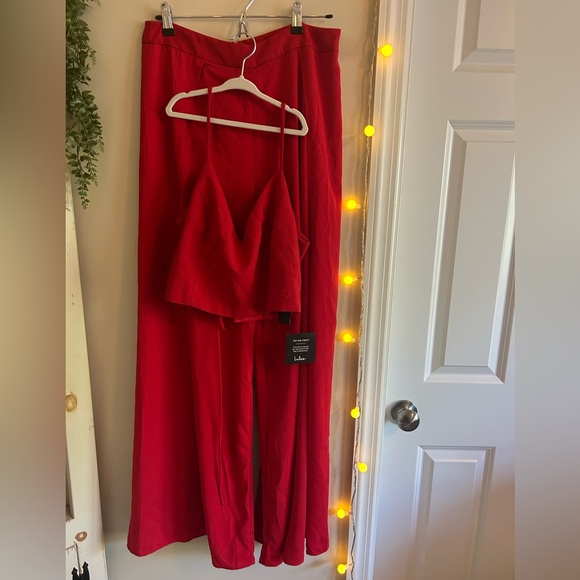 Lulus Other - Lulus Matching Set- wide leg pants & cropped shirt